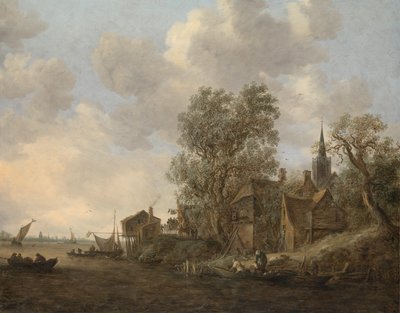 View of a Village by a River by Jan Josephsz van Goyen